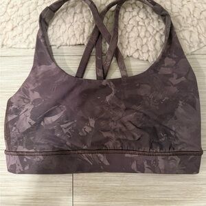 Lulu lemon Women’s Strappy Sports Bra in Plum Print